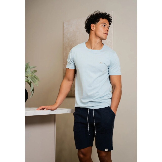 Phil & Co Heren korte pyjama lounge set shortama lichtblauw/donkerblauw PH-514-02 large