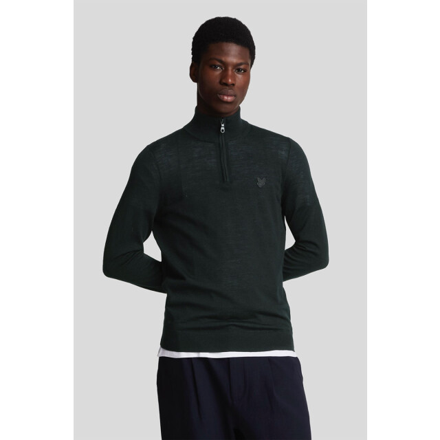 Lyle and Scott Tonal eagle merino quarter zip jumper 136.10.0034 large