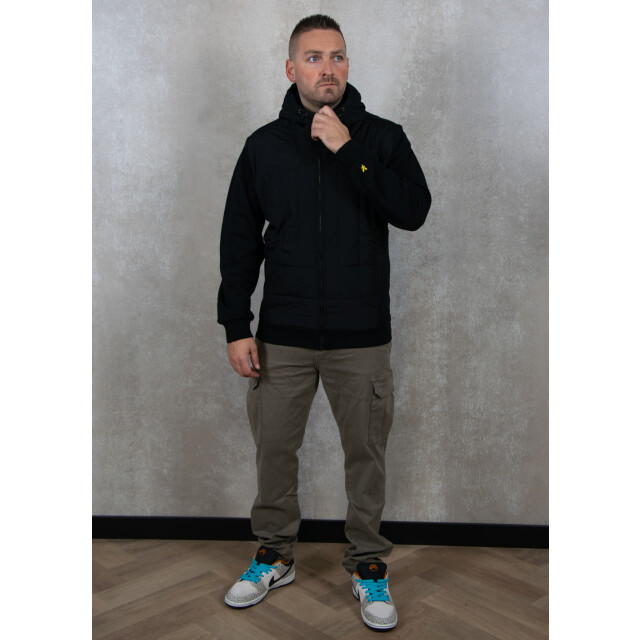 Lyle and Scott Hybrid quilted zip through hoodie 132.10.0128 large