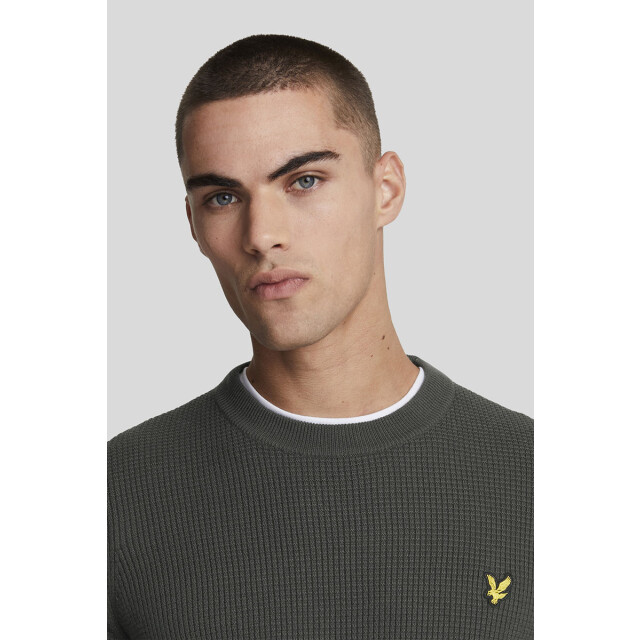 Lyle and Scott Grid knit crew neck jumper 135.20.0011 large