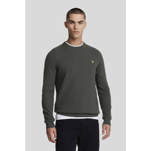 Lyle and Scott Grid knit crew neck jumper 135.20.0011 large