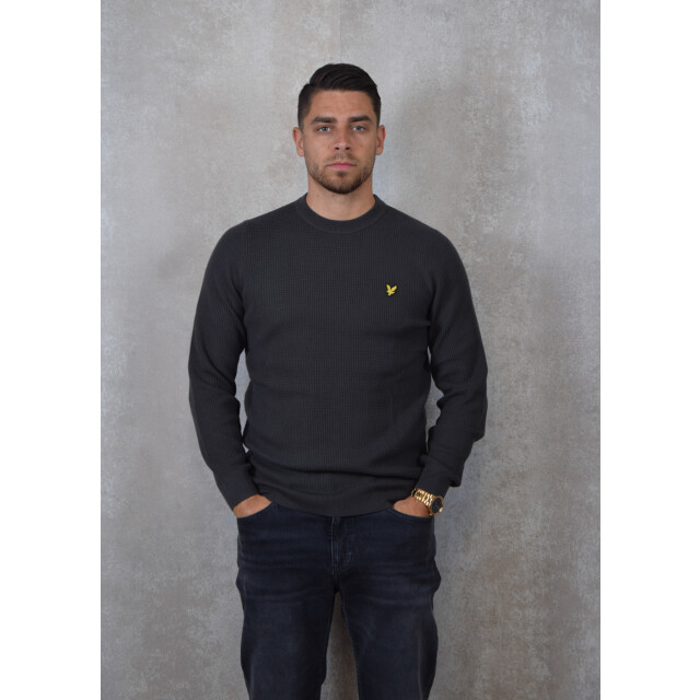 Lyle and Scott Grid knit crew neck jumper 135.20.0011 large