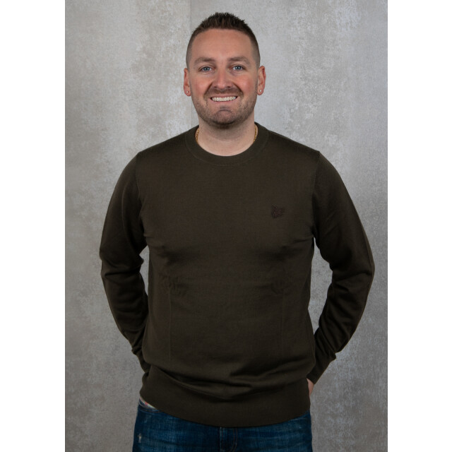 Lyle and Scott Tonal eagle merino crew neck jumper 135.40.0026 large