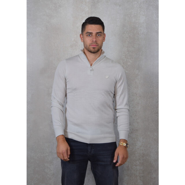 Lyle and Scott Tonal eagle merino quarter zip jumper 136.81.0018 large