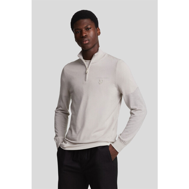 Lyle and Scott Tonal eagle merino quarter zip jumper 136.81.0018 large