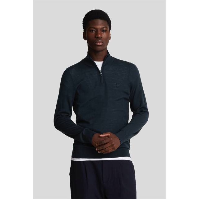 Lyle and Scott Tonal eagle merino quarter zip jumper 136.30.0024 large