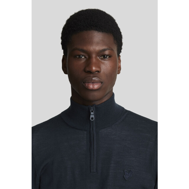 Lyle and Scott Tonal eagle merino quarter zip jumper 136.30.0024 large