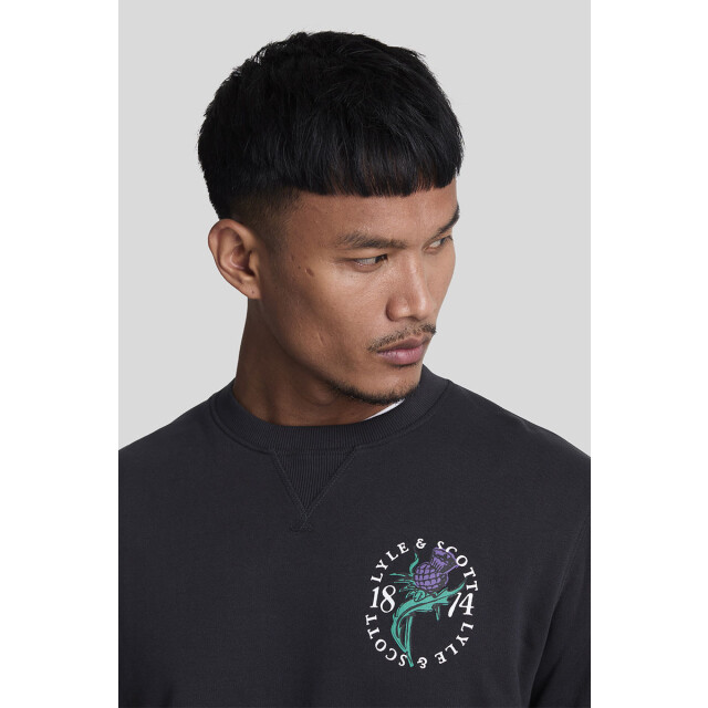 Lyle and Scott Thistle flora printed crew neck sweatshirt 130.10.0452 large