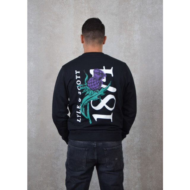 Lyle and Scott Thistle flora printed crew neck sweatshirt 130.10.0452 large