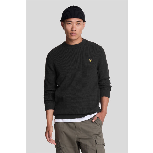 Lyle and Scott Grid knit crew neck jumper 135.10.0023 large