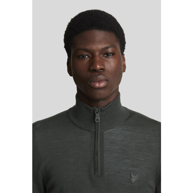 Lyle and Scott Tonal eagle merino quarter zip jumper 136.20.0021 large