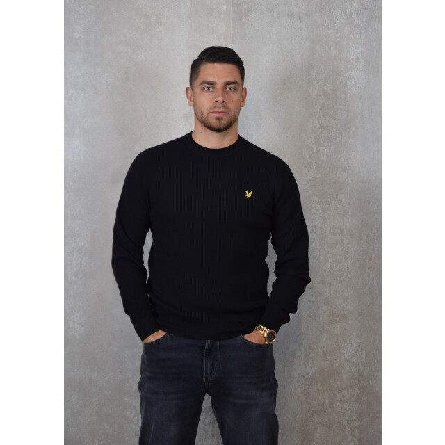 Lyle and Scott Grid knit crew neck jumper 135.10.0023 large