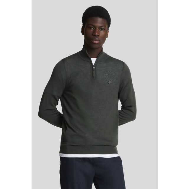 Lyle and Scott Tonal eagle merino quarter zip jumper 136.20.0021 large