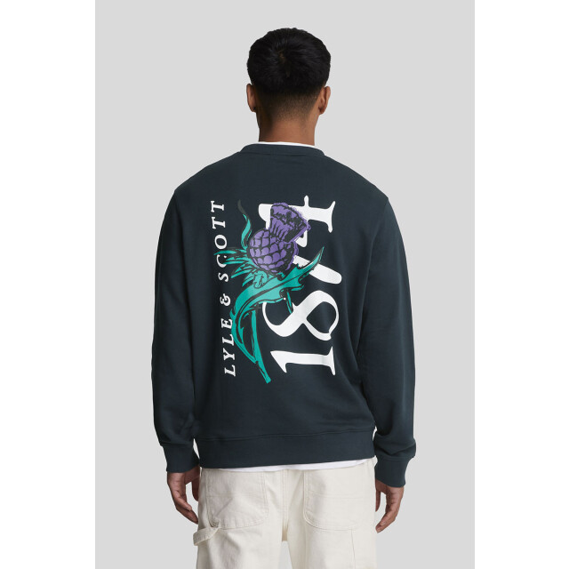 Lyle and Scott Thistle flora printed crew neck sweatshirt 130.30.0472 large