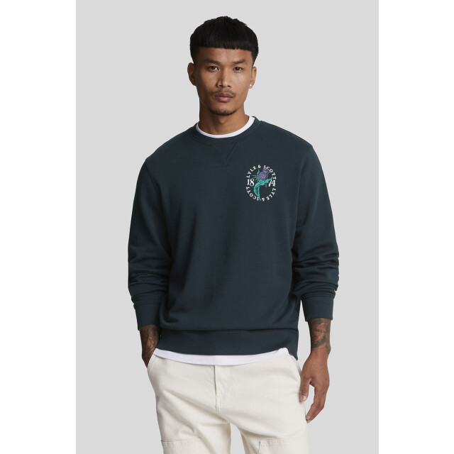 Lyle and Scott Thistle flora printed crew neck sweatshirt 130.30.0472 large