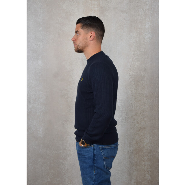 Lyle and Scott Grid knit crew neck jumper 135.30.0017 large