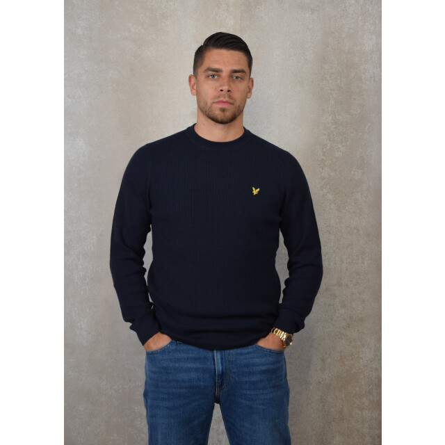 Lyle and Scott Grid knit crew neck jumper 135.30.0017 large