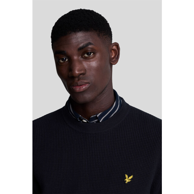Lyle and Scott Grid knit crew neck jumper 135.30.0017 large