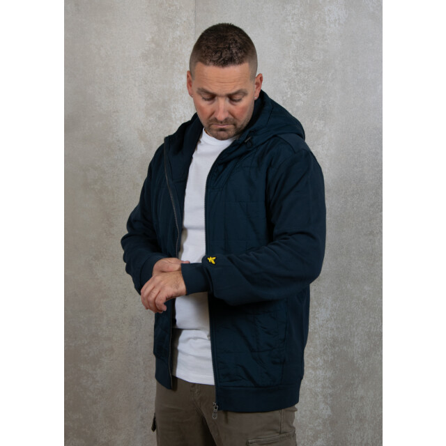 Lyle and Scott Hybrid quilted zip through hoodie 132.30.0059 large