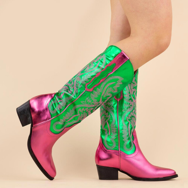 DWRS Label Cowboyboots 271179 tulsa groen dames maat: leer 271179GRNFUCH large