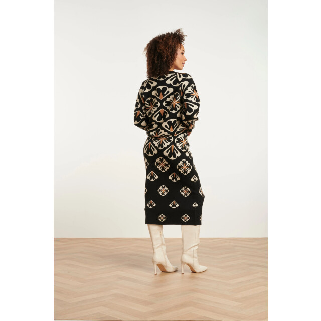 Smashed Lemon 24778 e gebreide rok met grafische bloemenprint | 24778-999-720 large