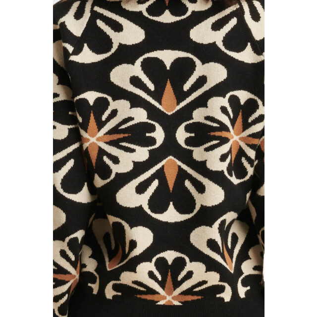 Smashed Lemon 24777 e oversized trui met grafische bloemenprint | 24777-999-720 large