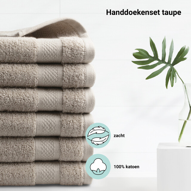 DoubleDry Hotel handdoeken 50 x 100 cm – set van 6 – 100% katoen 500 g/m2 – 2825966 large