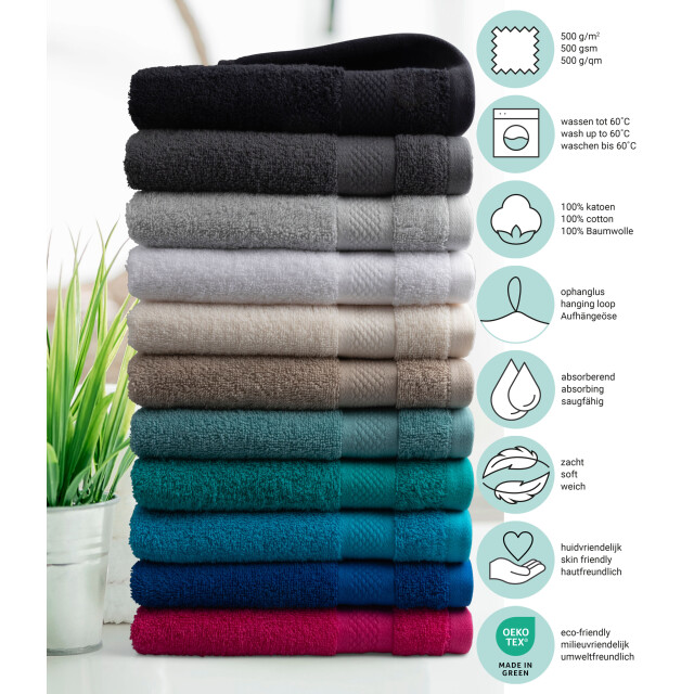 DoubleDry Handdoeken set 70 x 140 cm 6 stuks 100% zacht katoen 500 g/m2 6x 2825650 large