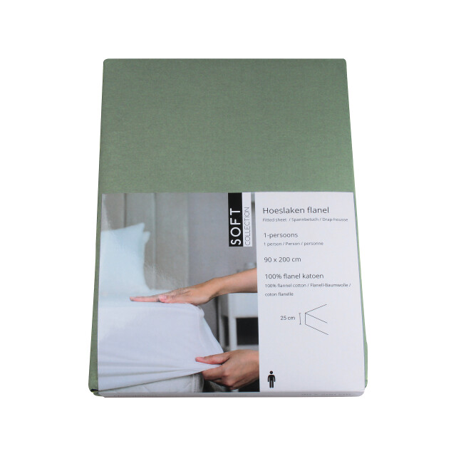 DoubleDry Hoeslaken flanel 100% zacht katoen tweepersoons 140x200 cm rondom 3045202 large