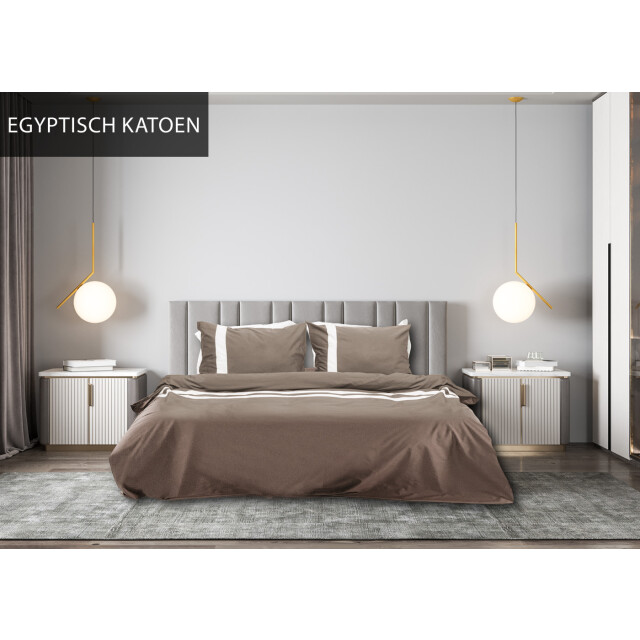DoubleDry Luxe dekbedovertrek stripe egyptisch percal katoen 200x200/220 /wit 2825687 large