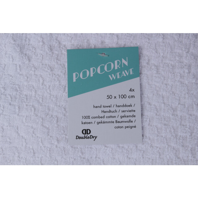 DoubleDry Handdoekenset popcorn weave 4 stuks 50x100 cm 100% katoen - 2975074 large