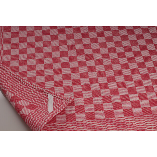 DoubleDry Theedoeken set 12 stuks 50x70 cm 100% katoen blokpatroon - 2826017 large