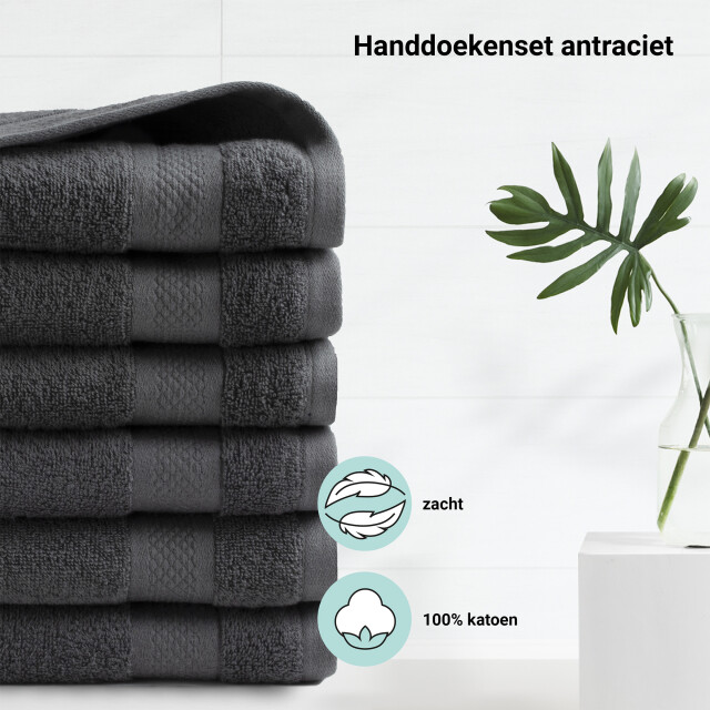 DoubleDry Hotel handdoeken 50 x 100 cm – set van 6 – 100% katoen 500 g/m2 – 2825908 large