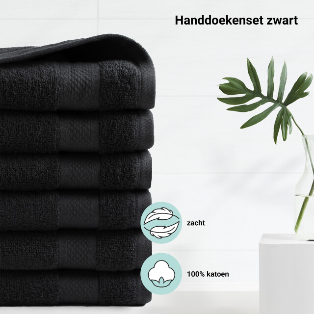 DoubleDry Hotel handdoeken 50 x 100 cm – set van 6 – 100% katoen 500 g/m2 – 2825967 large