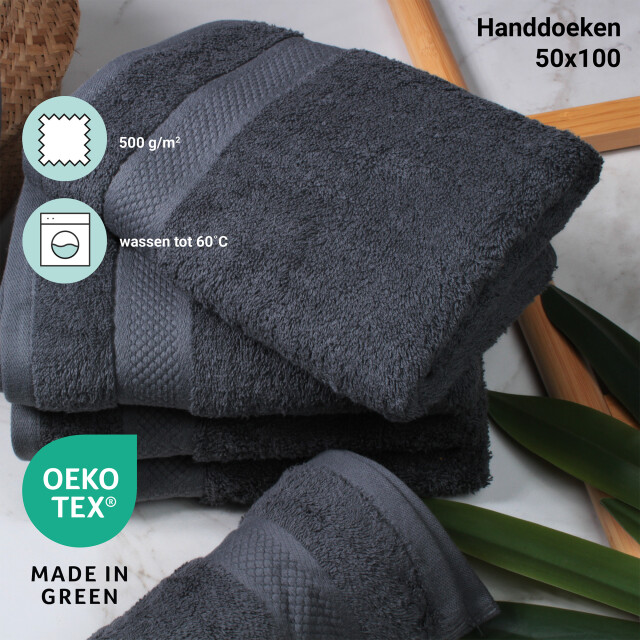 DoubleDry Hotel handdoeken 50 x 100 cm – set van 6 – 100% katoen 500 g/m2 – 2825908 large