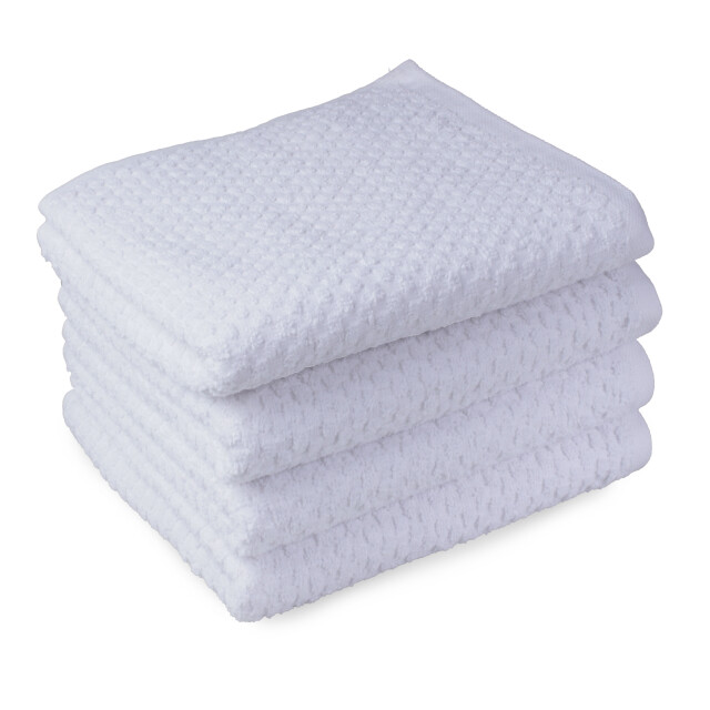 DoubleDry Handdoekenset popcorn weave 4 stuks 50x100 cm 100% katoen - 2975074 large