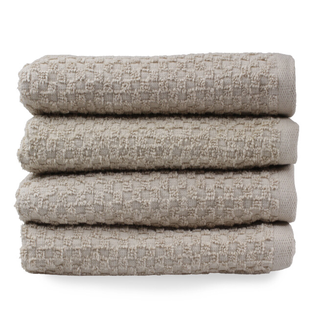 DoubleDry Handdoekenset popcorn weave 4 stuks 70x140 cm 100% katoen - 2975084 large