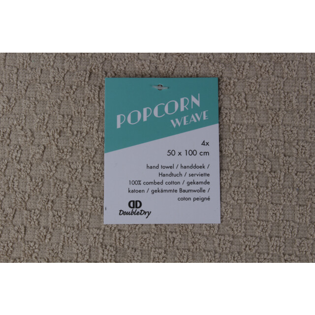 DoubleDry Handdoekenset popcorn weave 4 stuks 70x140 cm 100% katoen - 2975084 large
