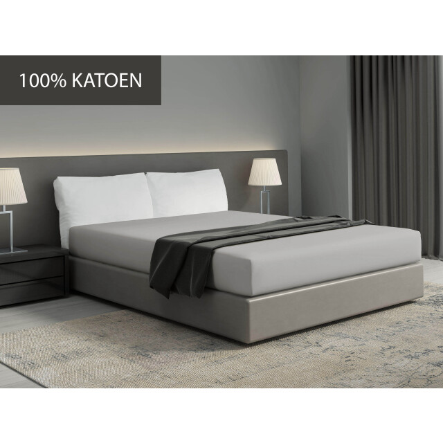 DoubleDry Hoeslaken 100% natuurlijk katoen eenpersoons 90x200 cm zacht & 2826115 large