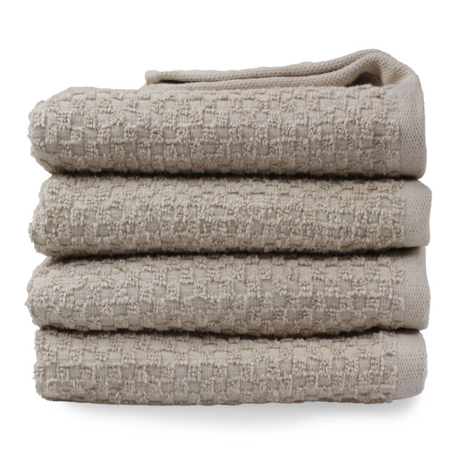 DoubleDry Handdoekenset popcorn weave 4 stuks 70x140 cm 100% katoen - 2975084 large