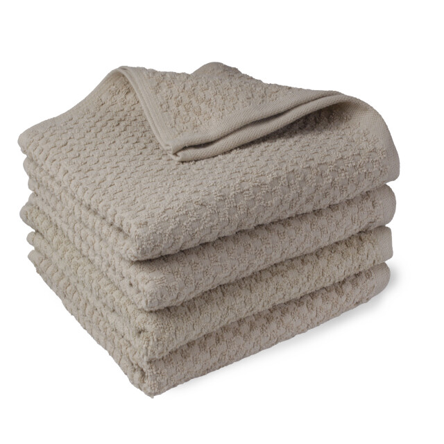 DoubleDry Handdoekenset popcorn weave 4 stuks 70x140 cm 100% katoen - 2975084 large