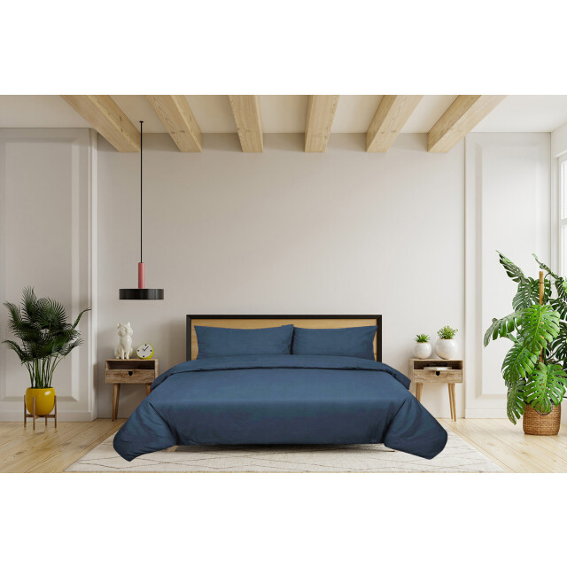 DoubleDry Dekbedovertrek 100% natuurlijk katoen lits jumeaux 240x200/220 cm + 3016628 large