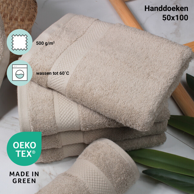 DoubleDry Hotel handdoeken 50 x 100 cm – set van 6 – 100% katoen 500 g/m2 – 2825966 large