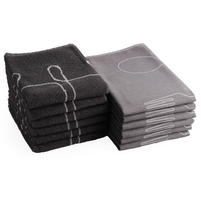 DoubleDry Theedoeken en keukendoeken set 12 stuks 100% katoen hoge 2825950 large