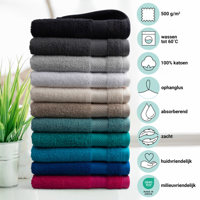 DoubleDry Hotel handdoeken 50 x 100 cm – set van 6 – 100% katoen 500 g/m2 – 2825966 large