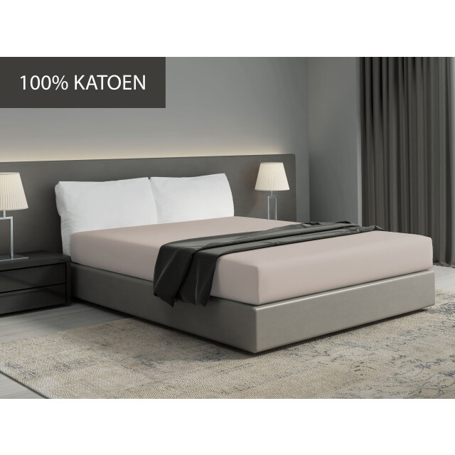 DoubleDry Hoeslaken 100% natuurlijk katoen tweepersoons 140x200 cm zacht & 2826126 large