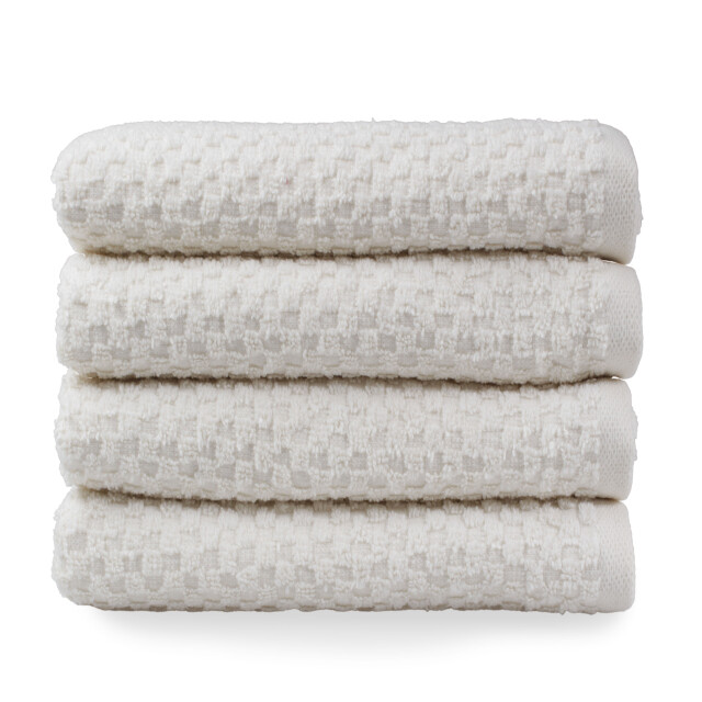 DoubleDry Handdoekenset popcorn weave 4 stuks 50x100 cm 100% katoen - 2975075 large