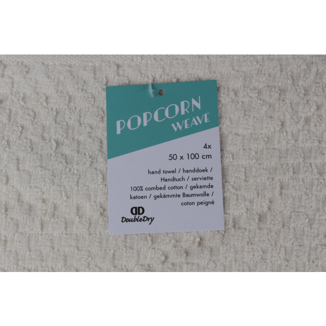 DoubleDry Handdoekenset popcorn weave 4 stuks 50x100 cm 100% katoen - 2975075 large