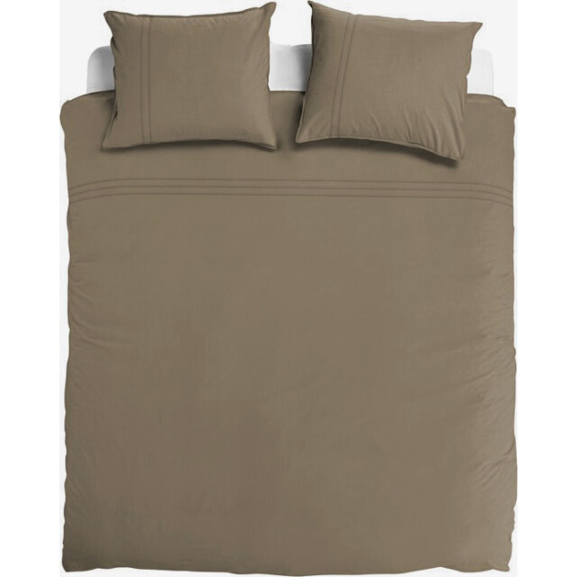 DoubleDry Luxe dekbedovertrek egyptisch percal katoen 140x200/220 truffel bruin 2825849 large