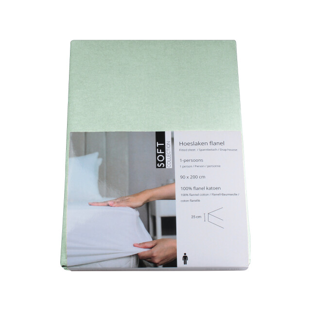 DoubleDry Hoeslaken flanel 100% zacht katoen tweepersoons 180x200 cm rondom 3045205 large